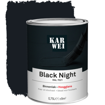 KARWEI binnenlak hoogglans RAL 7021 black night 750 ml