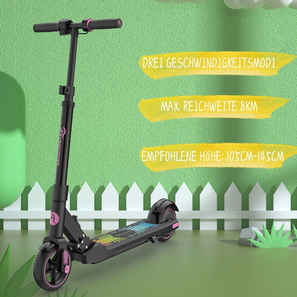 Patinete elétrico infantil Evercross mini, para crianças de 6 a 16 anos, velocidade máxima de 15 km/h, patinete elétrico com luzes de LED.