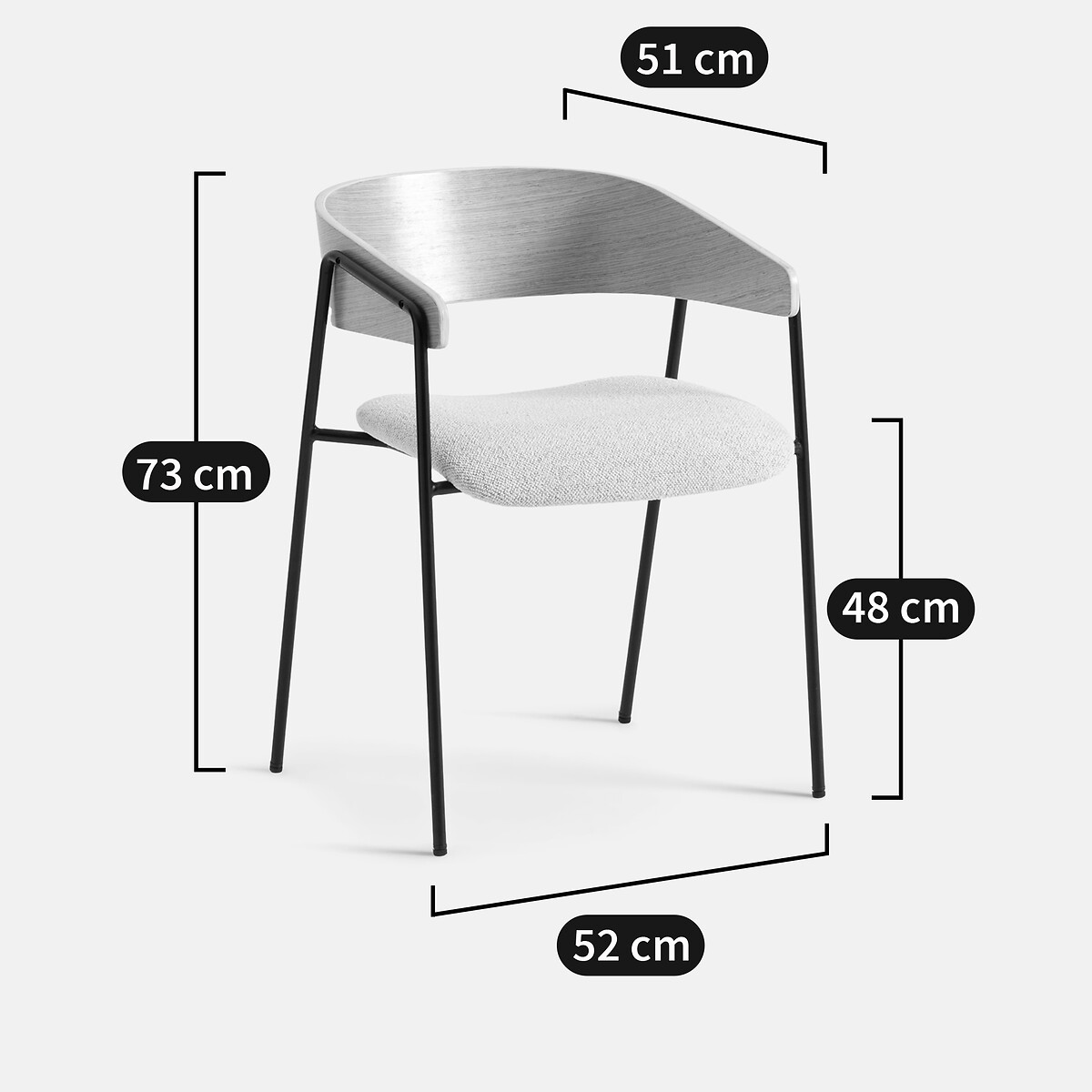LA REDOUTE INTERIEURS<br>Cadeira de mesa, Elleza
