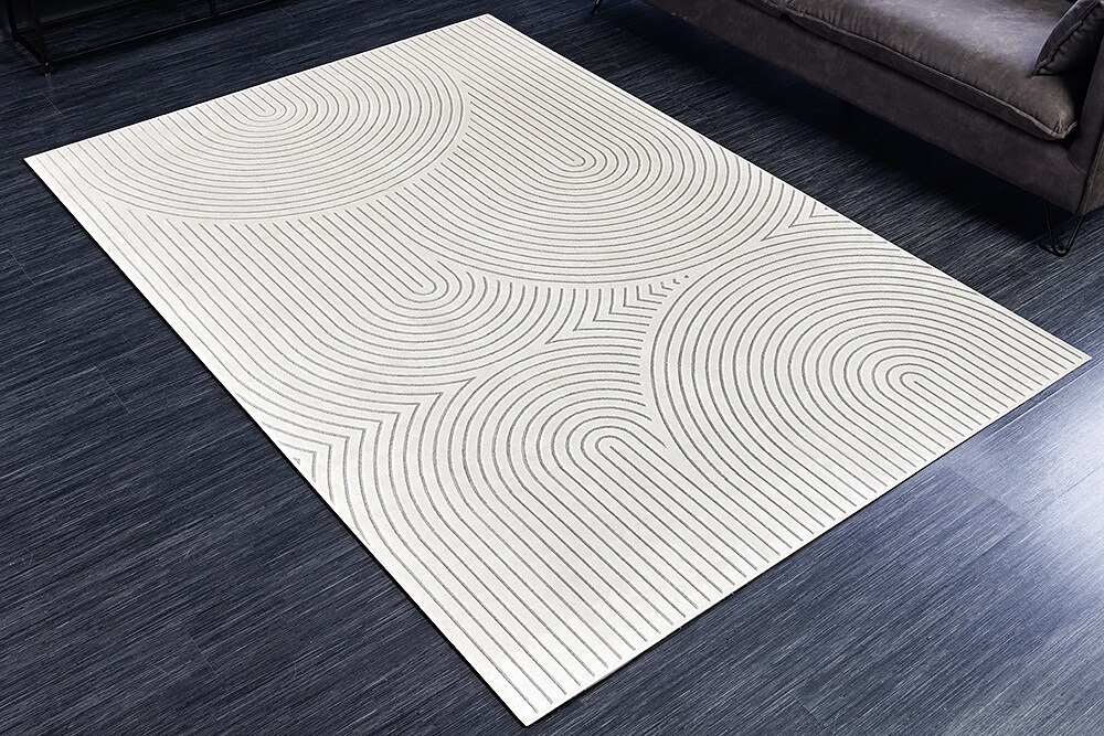 riess-ambiente Teppich ILLUSION - 230x160cm creme beige Kurzflor geometrisches Muster Baumwolle Modern