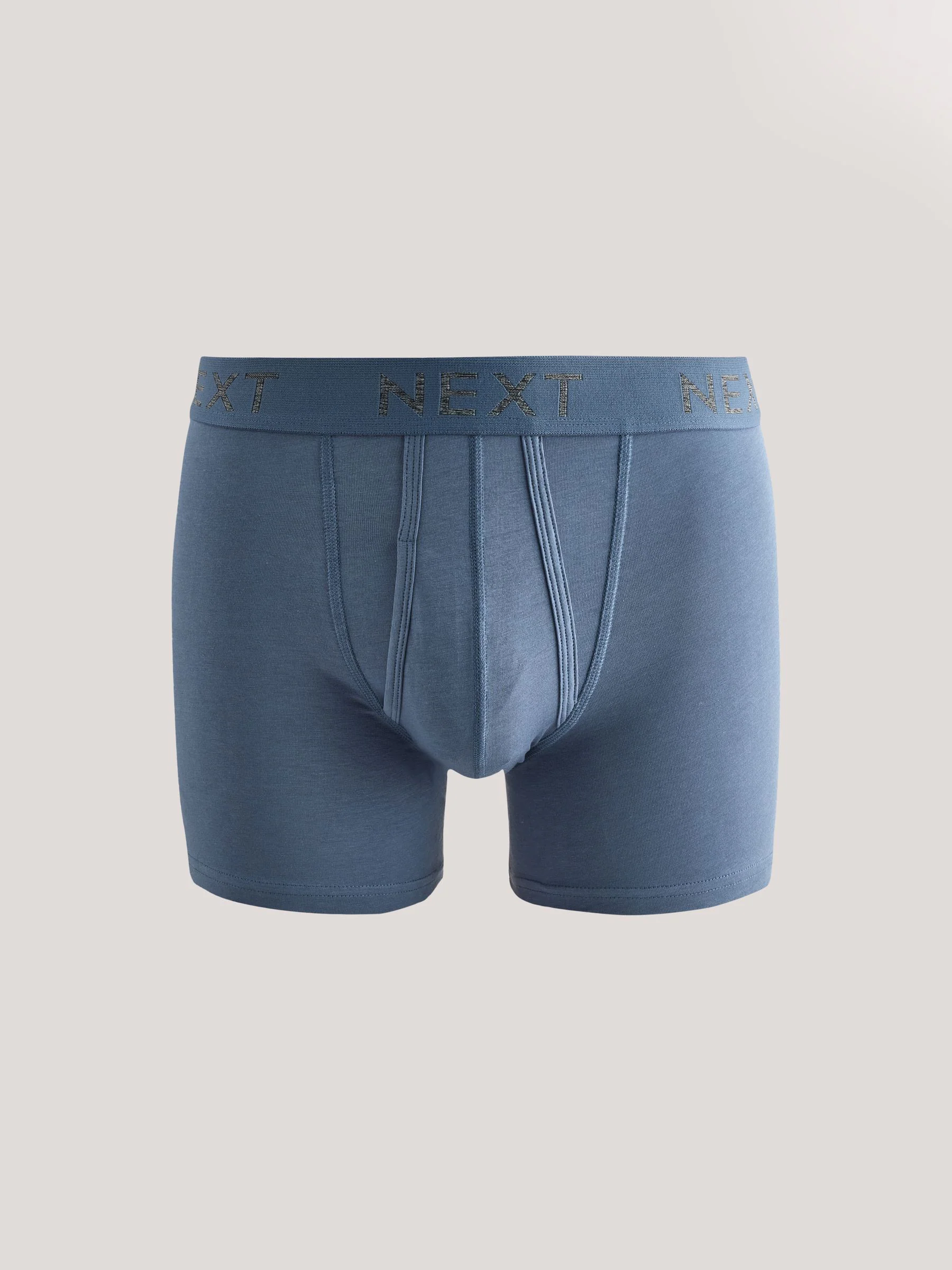 Blauw/grijs/zwart - Boxershorts van katoenrijk materiaal met A-voorkant