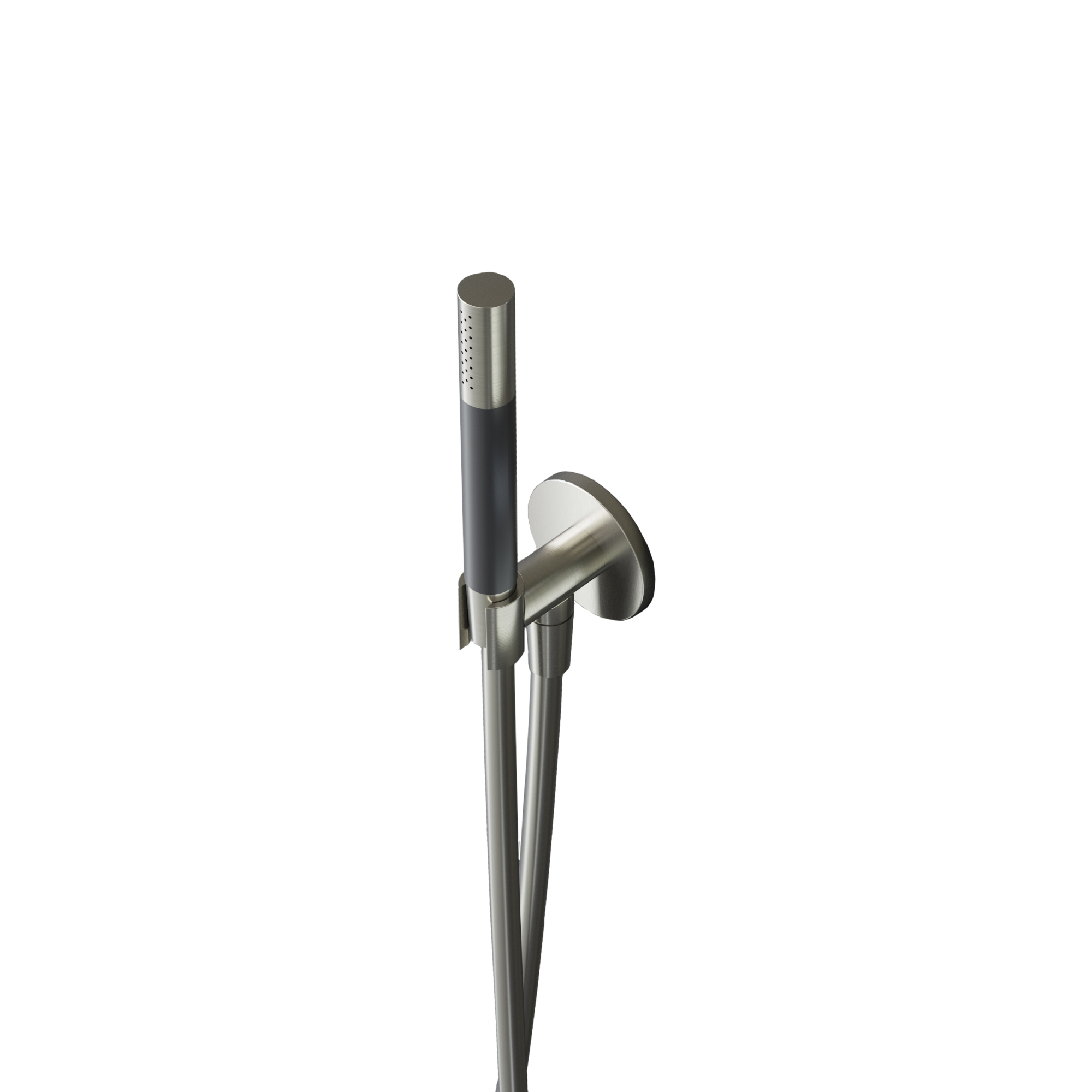 Hotbath Cobber Staaf Handdouche met douche aansluiting en opsteek Geborsteld Nikkel M440