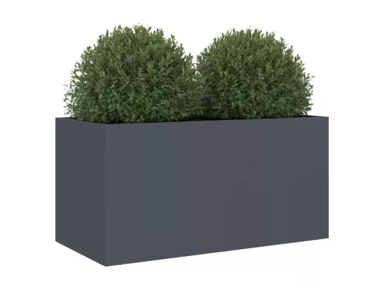Jardinière anthracite 62x30x29 cm acier laminé à froid