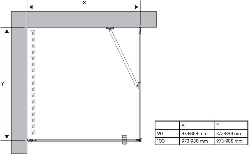 Sealskin - Hooked - Douchecabine - Zilver - Omkeerbaar 90x90 cm