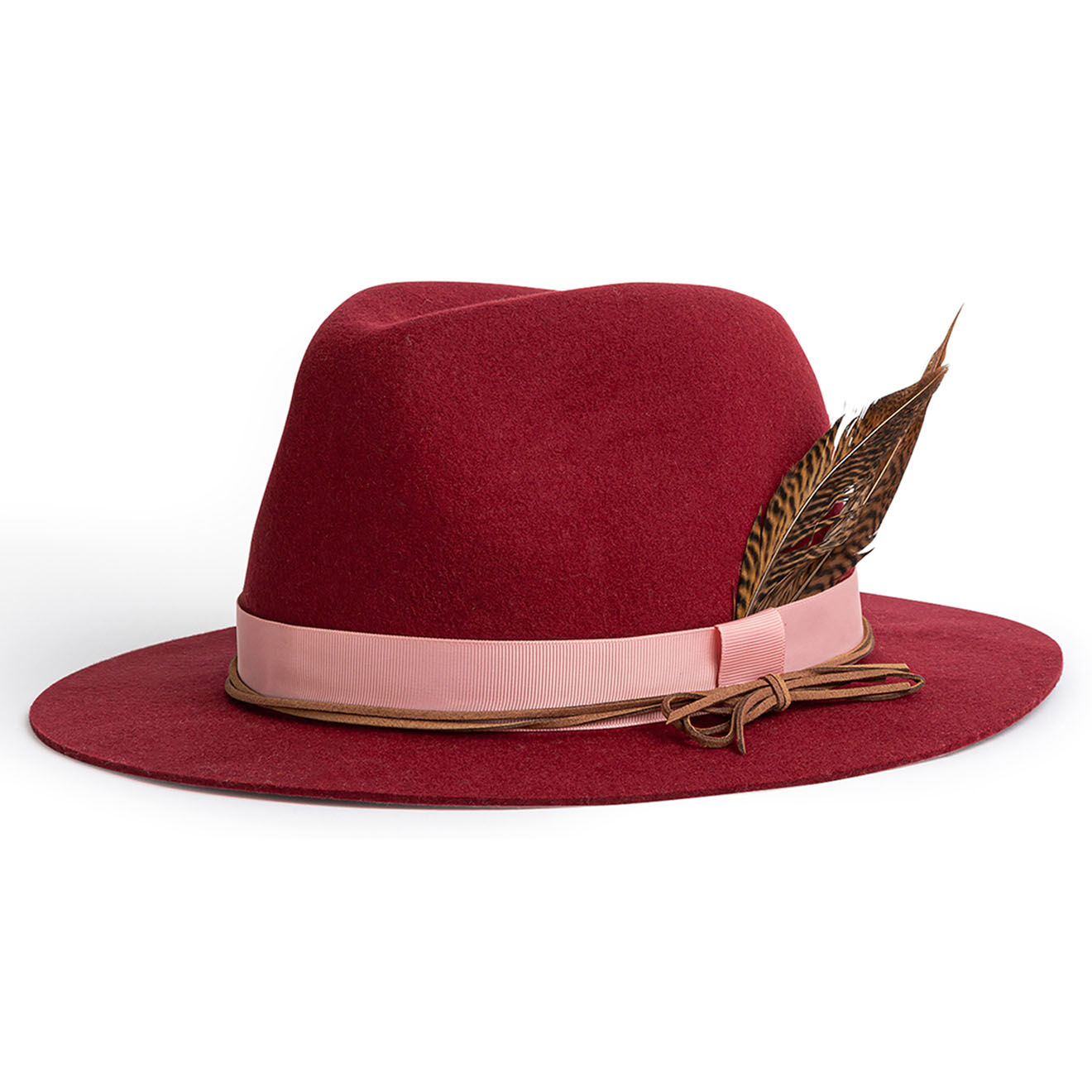 Wild Chapeau en Feutre de Laine Pheasant bordeaux