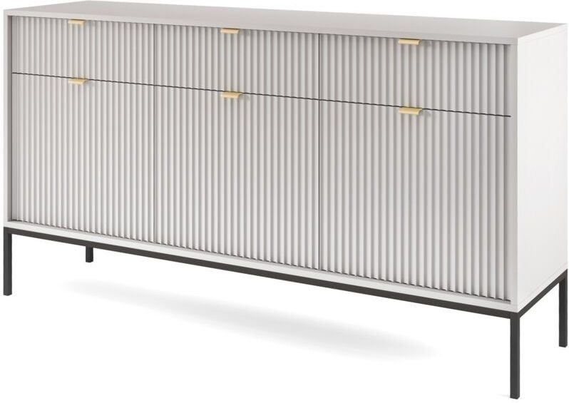 Vellore - Driedeurs Ladekast - Wit - Hout - 6 Planken - 3 Lades