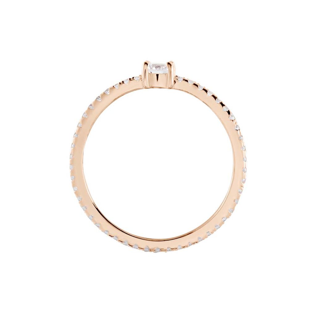 Bague Solitaire Ursi Argent Rose Oxyde De Zirconium
