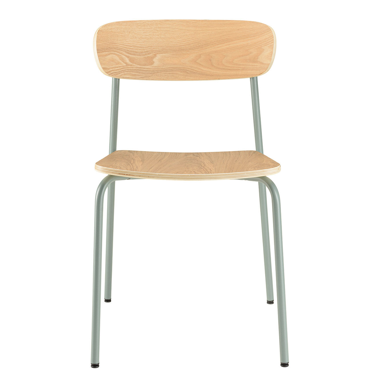 Macabane 2 Chaises d'écolier Tom naturel/vert - 47x51x78 cm