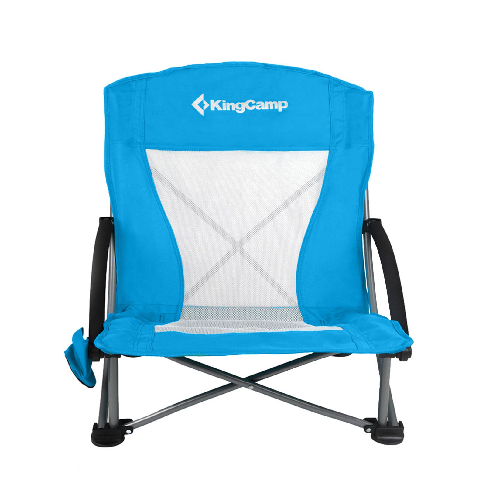 KINGCAMP Strand Liege Stuhl Camping Klapp Falt Sessel Niedrig Garten Stahl 136kg Farbe: Royal Blue