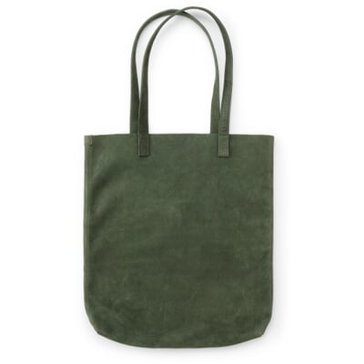 Damen-Totebag Leder, Oliv