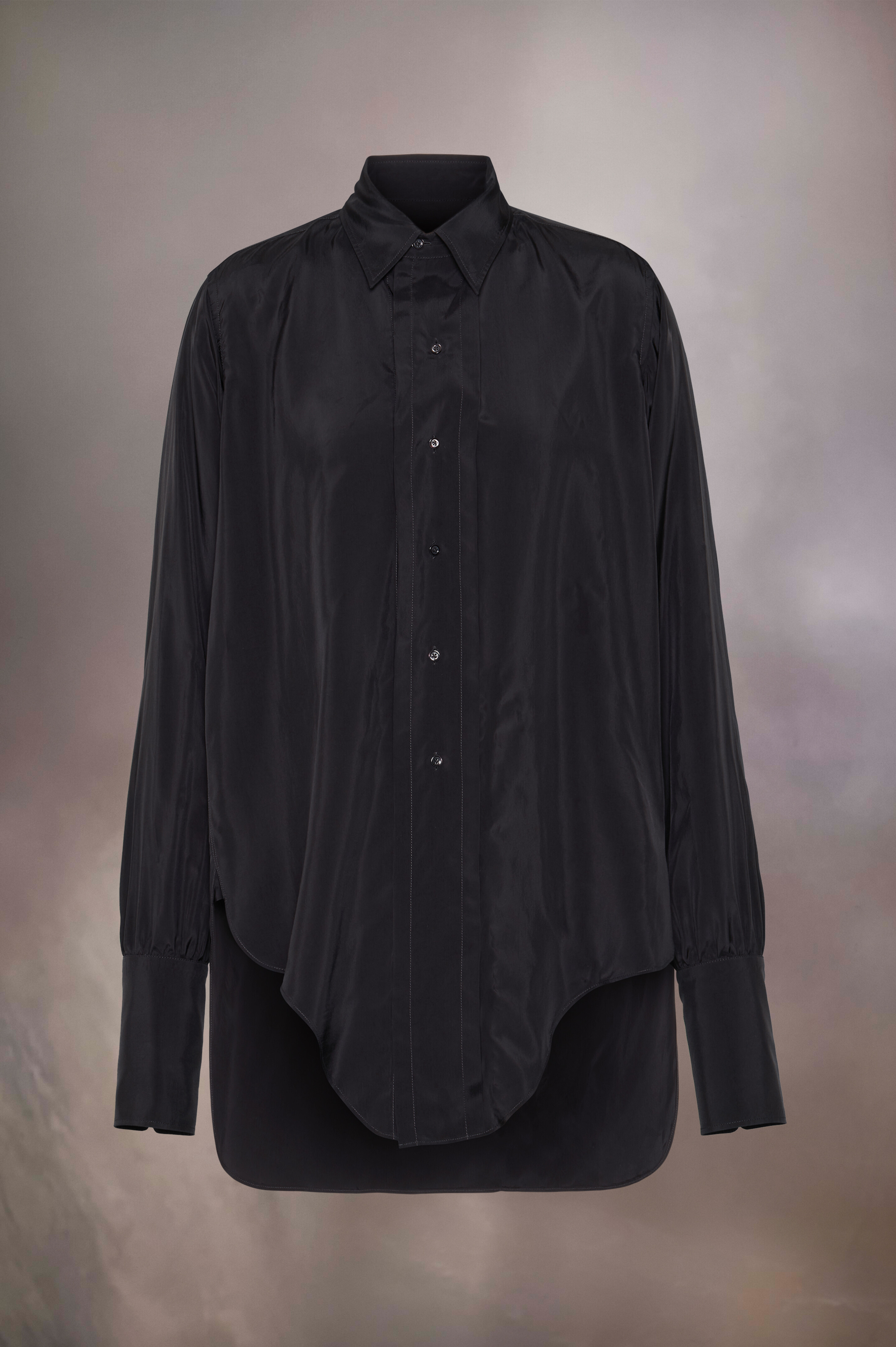 Chemise à ourlet plongeant Noir