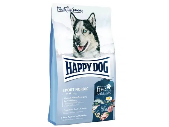 [OUTLET] - Happy Dog fit & vital - Sport Nordic, Voksen, Medium (11 - 25 kg), Egg, Fisk, Lam, Fjerkræ, Laks