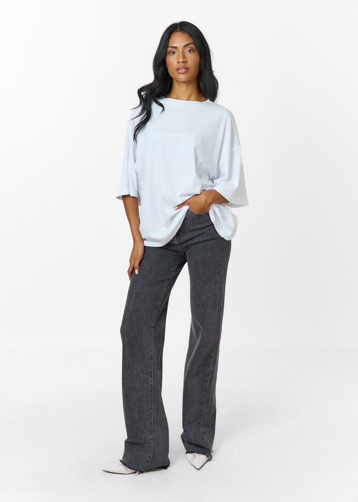 Straight leg stretch jeans grijs