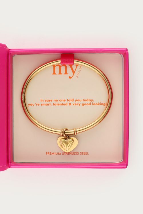 Gratitude bangle met hartjes