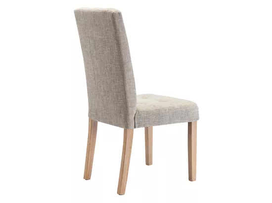 Lot de 2 chaises en tissu et bois - Beige - VILLOSA