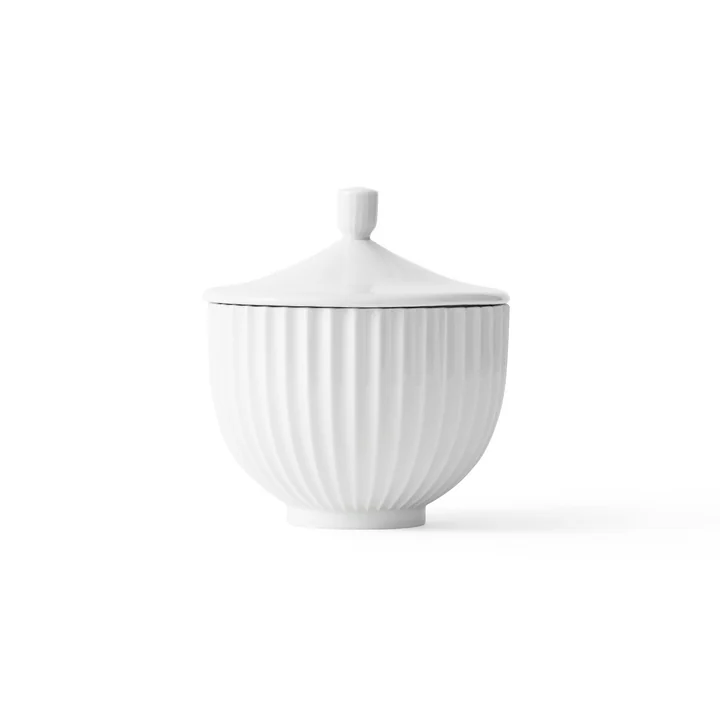 Lyngby Porcelæn - Bonbonniere, Porzellan, weiss, ø 14 cm