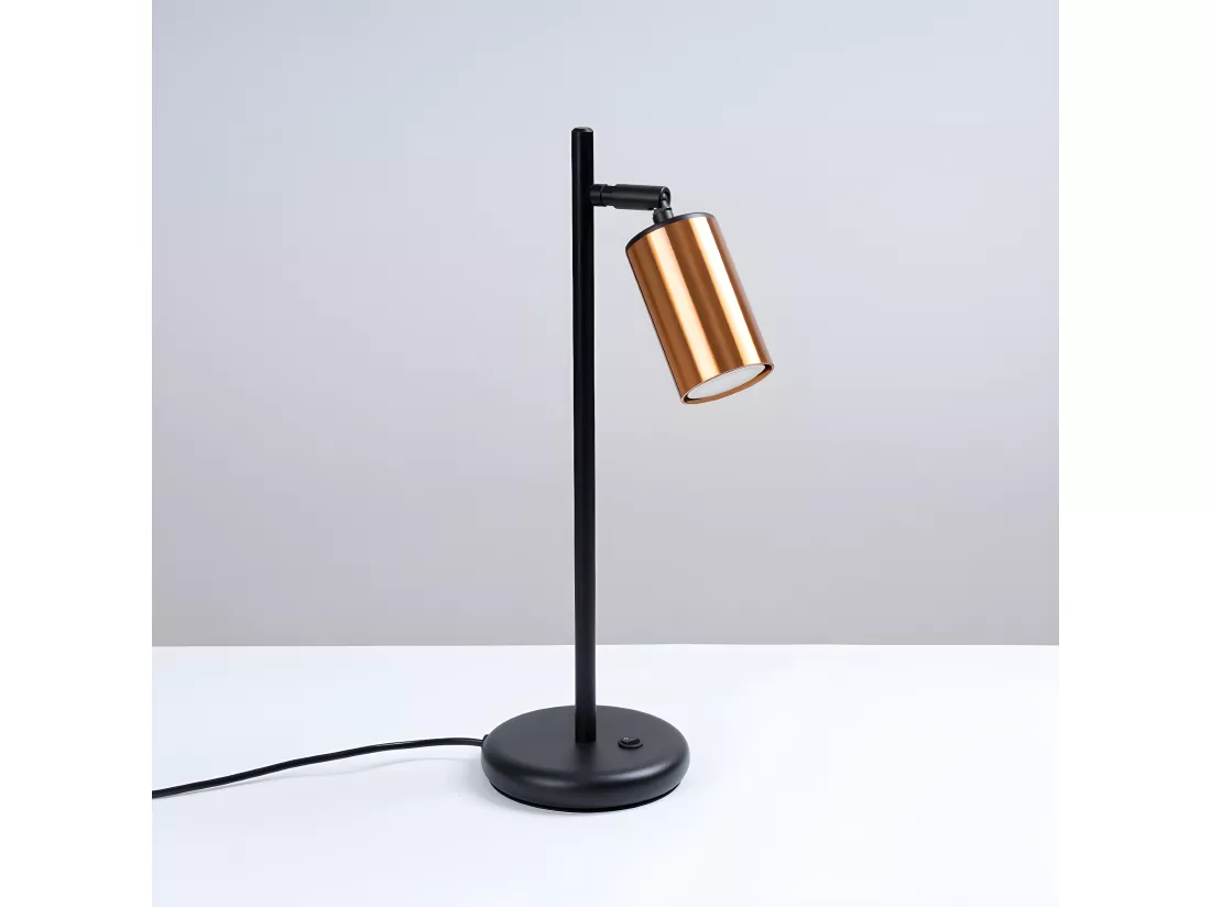 Lampes de bureau Winx moderne en acier - 1 sources lumineuses - L.13 x H.44 cm - noir/cuivre