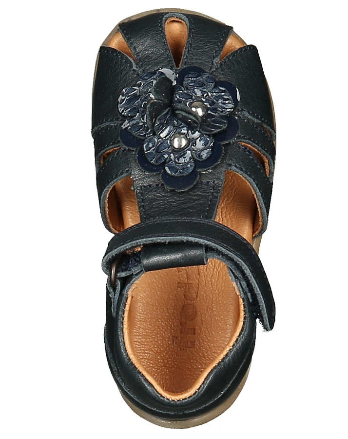 Sandalen BLUMEN mit Zehenschutz in dunkelblau