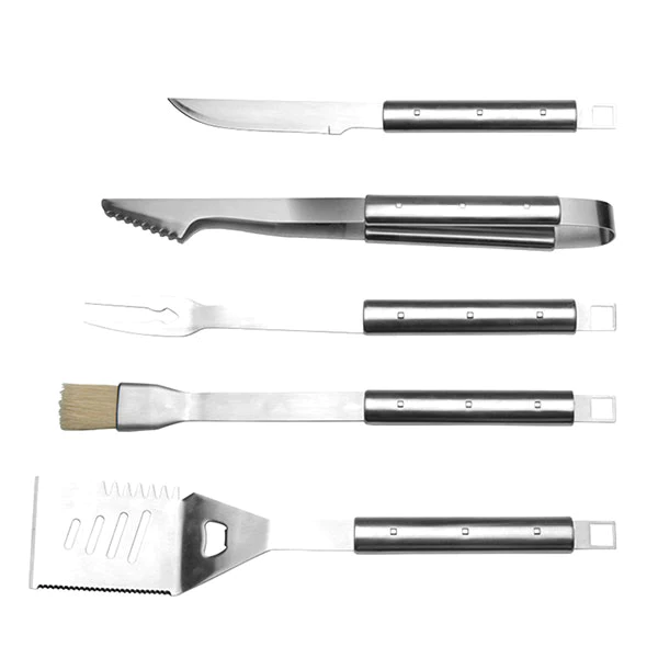 Pochette 5 ustensiles en inox pour barbecue Berghoff