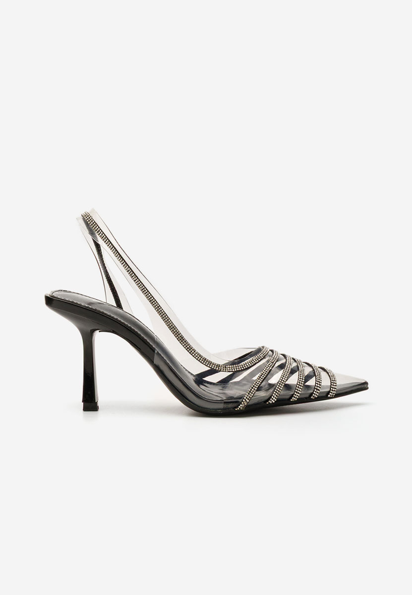 Chaussures à talon fin noirs Ella