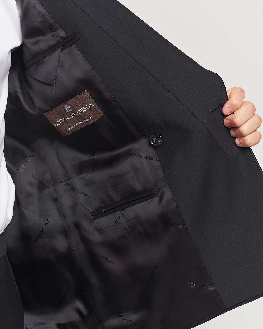 Oscar Jacobson Fattore Double Breasted Tuxedo Blazer Black