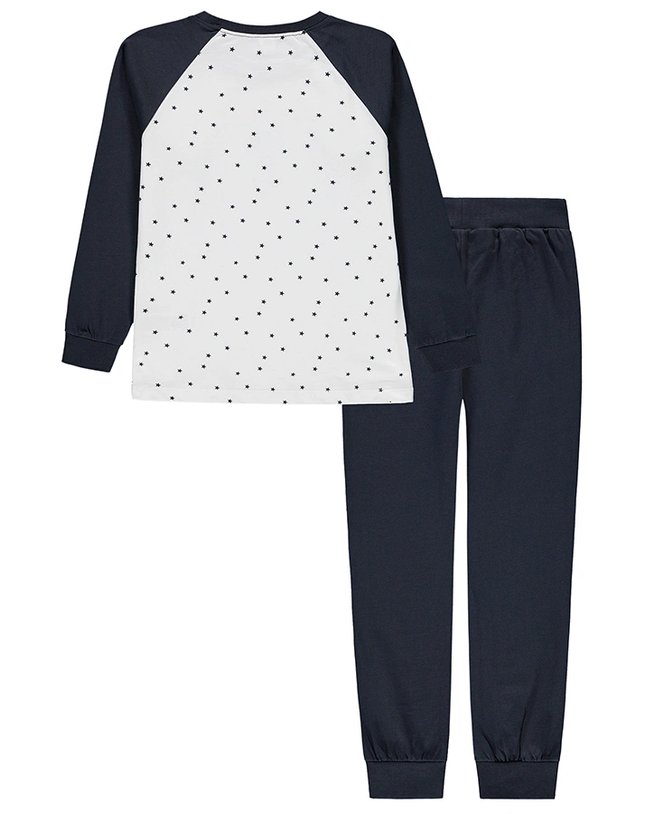 Schlafanzug OUTER SPACE 2-teilig lang in navy