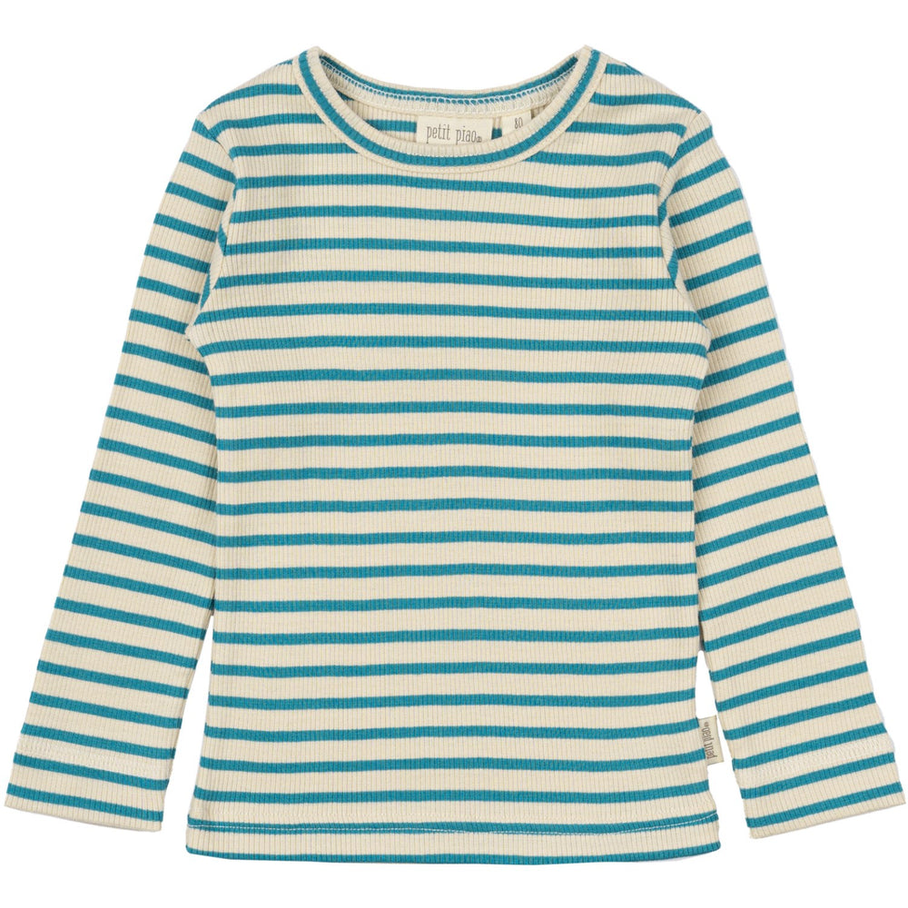 Køb Petit Piao Turquise /Dark Off White Bluse Modal Striped
