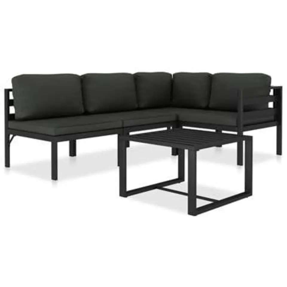 vidaXL - Loungeset - Antraciet - Aluminium