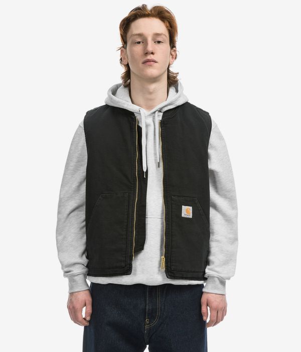 Carhartt WIP Classic Organic Dearborn Weste (black stone canvas) online kaufen | skatedeluxe