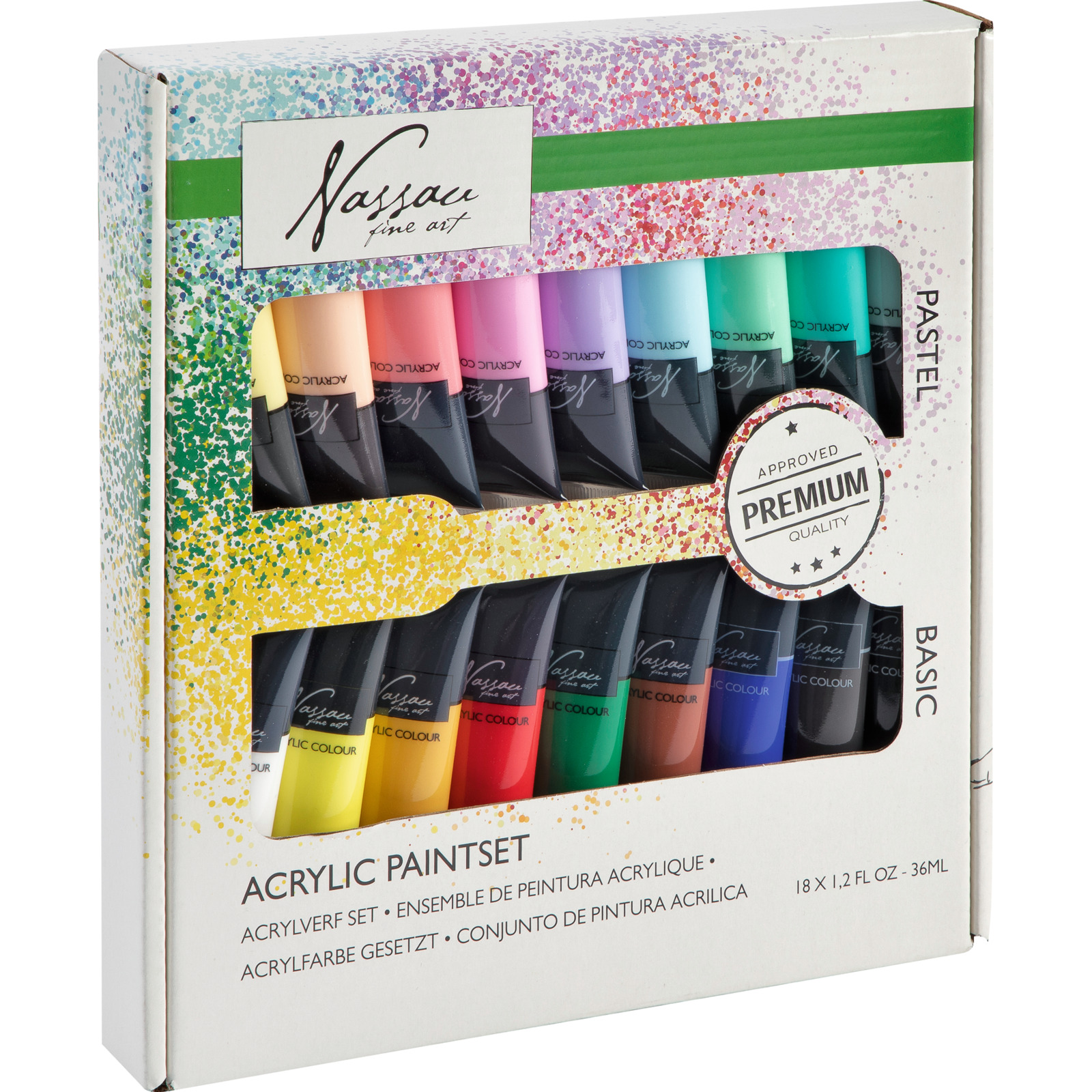 Acrylfarben 18x36ml Pastell/Neon