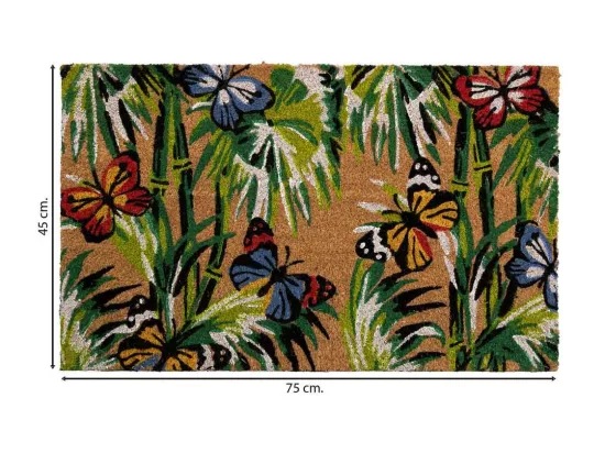Tapis d'entrée en PVC imprimé vert 45x75