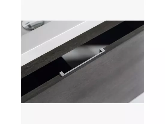 Ensemble de salle bain 100 cm pierre anthracite Aquaterra