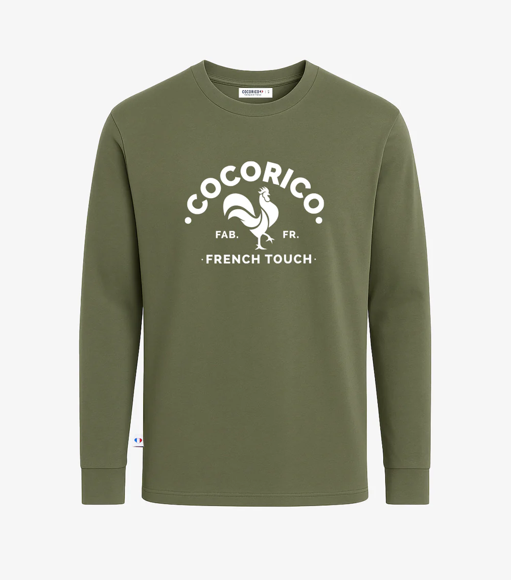 T-shirt Manches Longues Homme Kaki - Coq Français