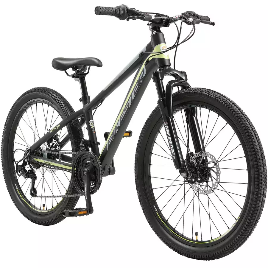 Bikestar Kinderrad 24 Zoll Alu MTB Sport schwarz, grün