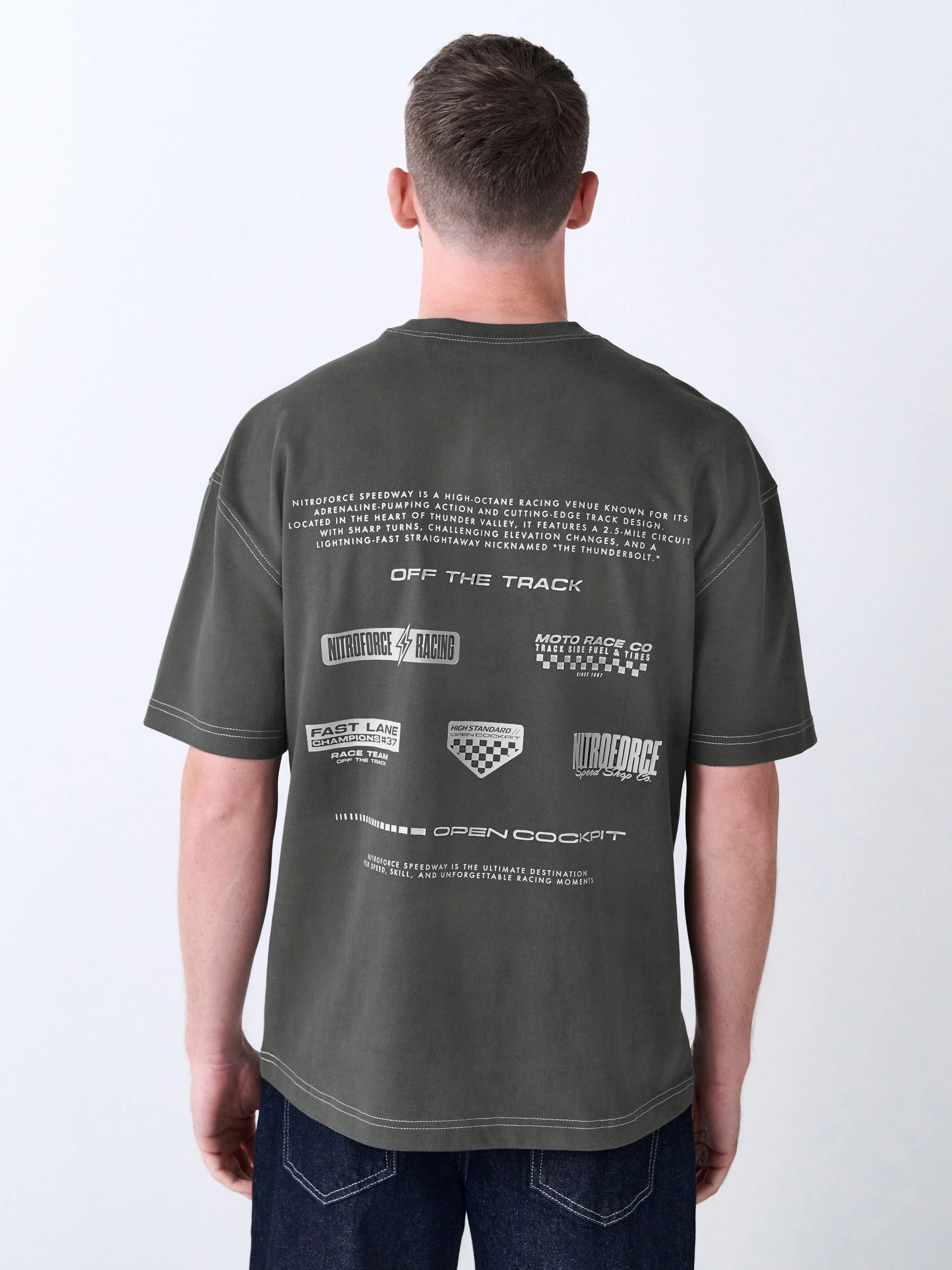 Grijs - Relaxed fit - Zwaar T-shirt met grafische print