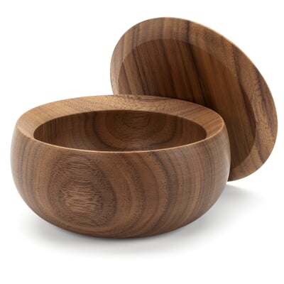 Deckeldose Massivholz, Nussbaum, 11 cm Ø