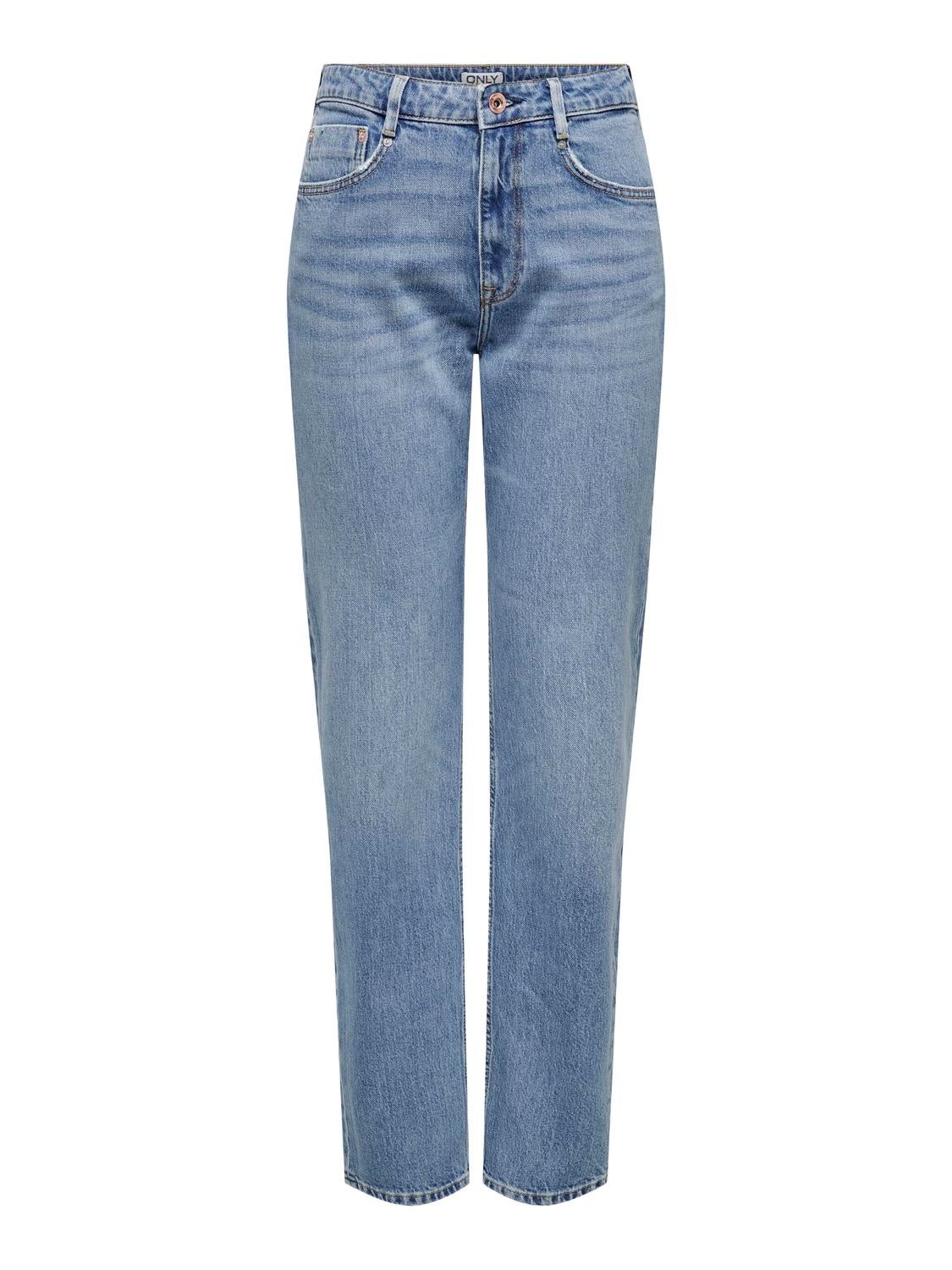 ONLSTORMY Hohe Taille Slim Fit Jeans Light Blue Denim