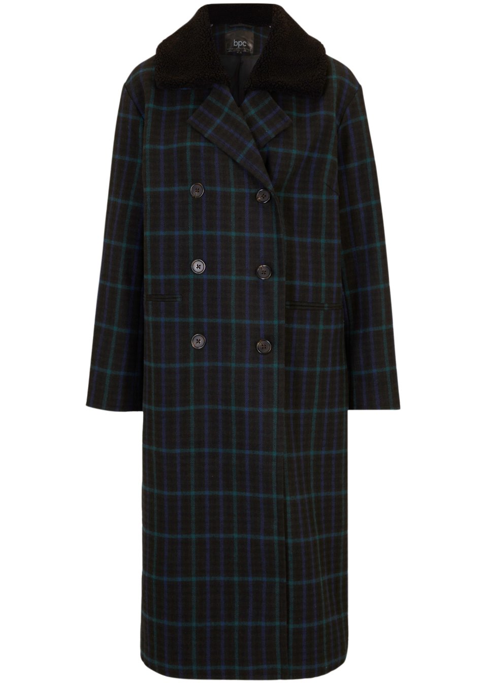 Manteau imitation laine avec col en peluche