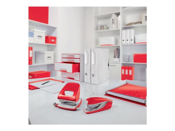 Leitz NeXXt WOW - Hullstanser - mini - 10 ark / 1 mm - metall, plast - rød