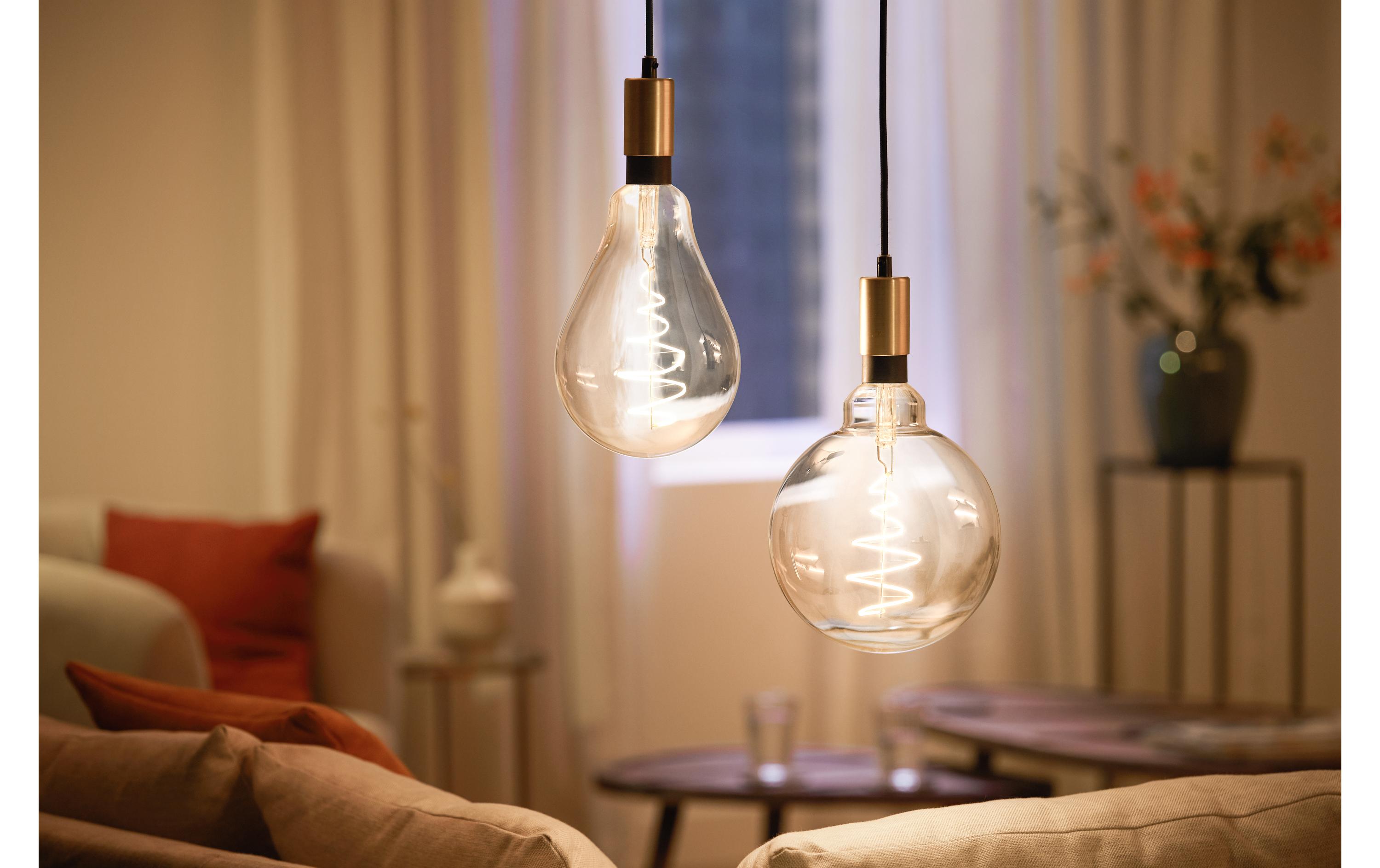 Leuchtmittel Vintage PS160 E27 6.5 W, 2000-5000 KÜber Bluetooth und WLAN steuerbares Filament-Leuchtmittel