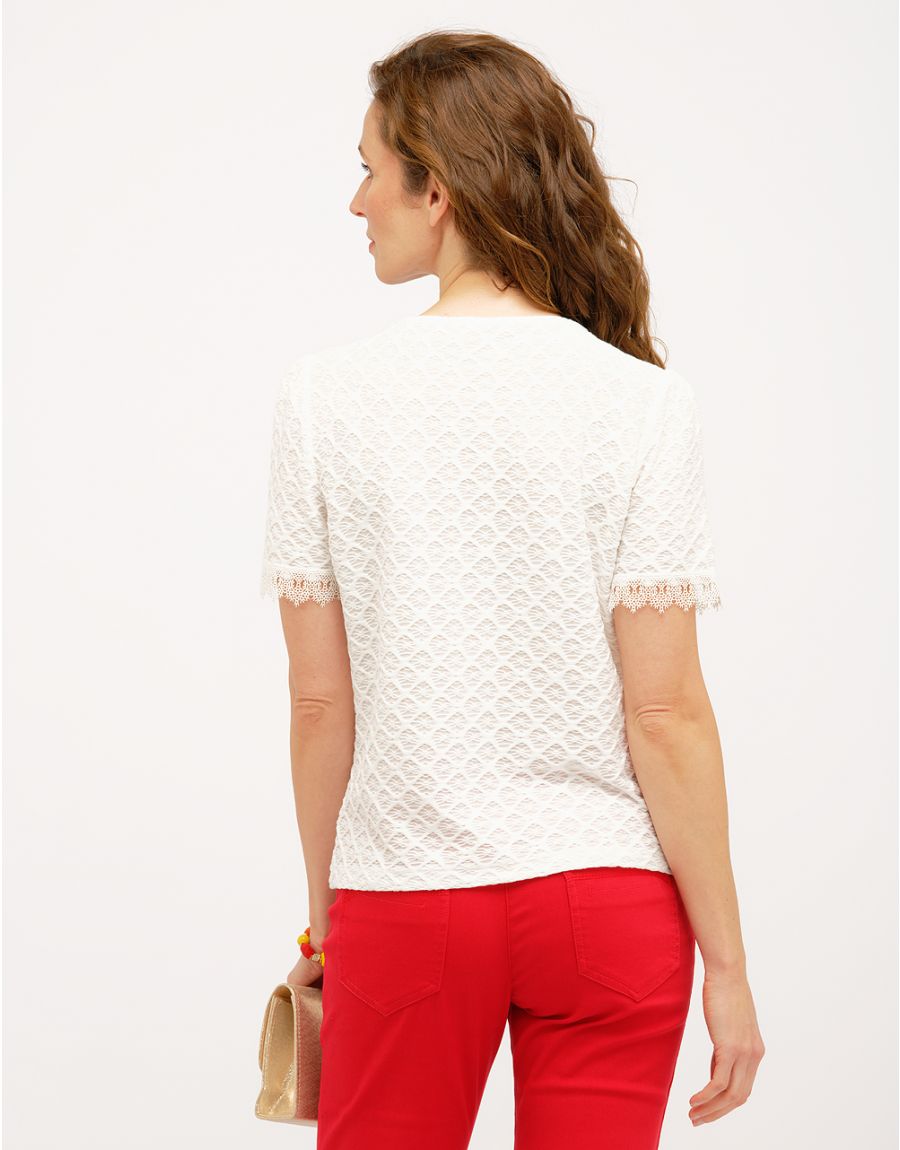 T-shirt habillé écru