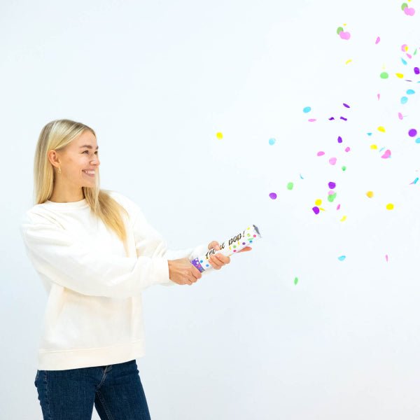Gekleurde Confetti Kanon Rond 28cm