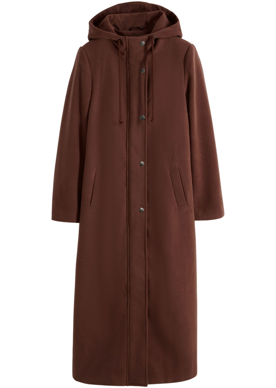 Manteau en imitation laine, coupe longue