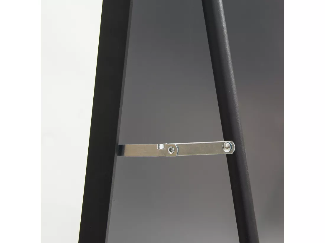 Miroir pleine longueur 180 x 80 cm, sur pied, suspendu ou appuyé, grand miroir de sol avec cadre en alliage d'aluminium noir pour salon ou chambre à coucher, Arc