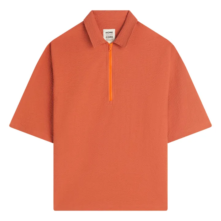 Homecore Polo Zippé Tajima Seer | Rouge brique