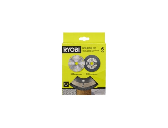 RYOBI - Pack meuleuse d'angle rag600-115g - 600w - 115mm - 6 disques...