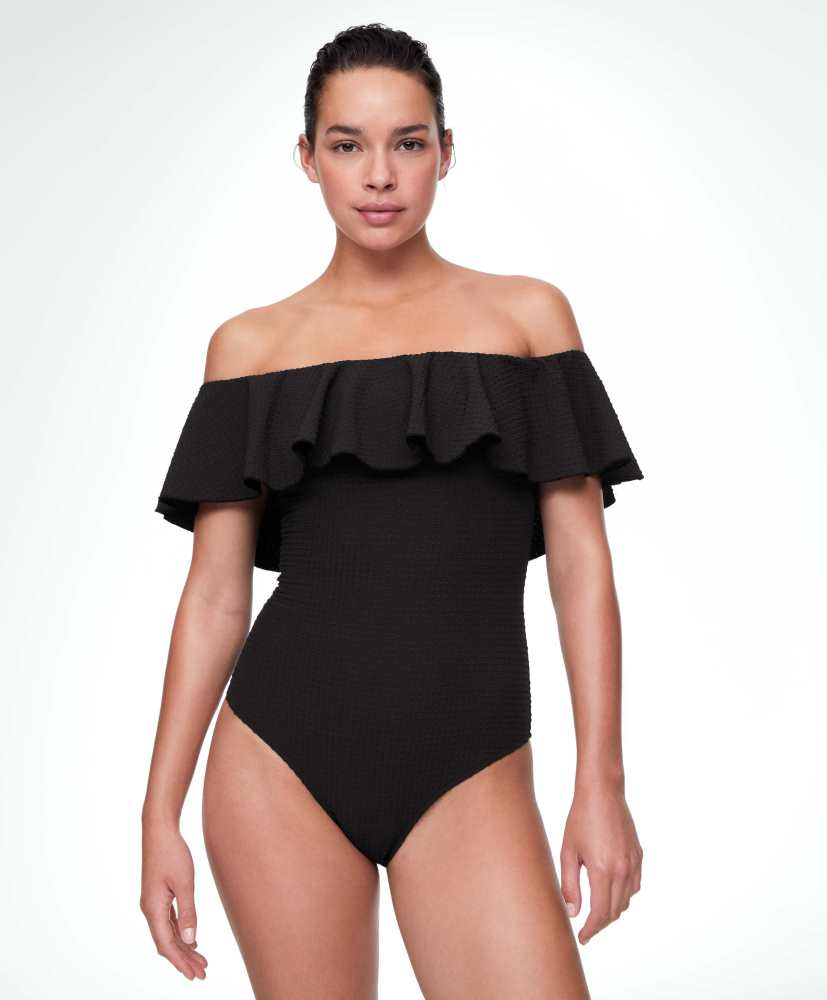 Maiô bandeau de seersucker