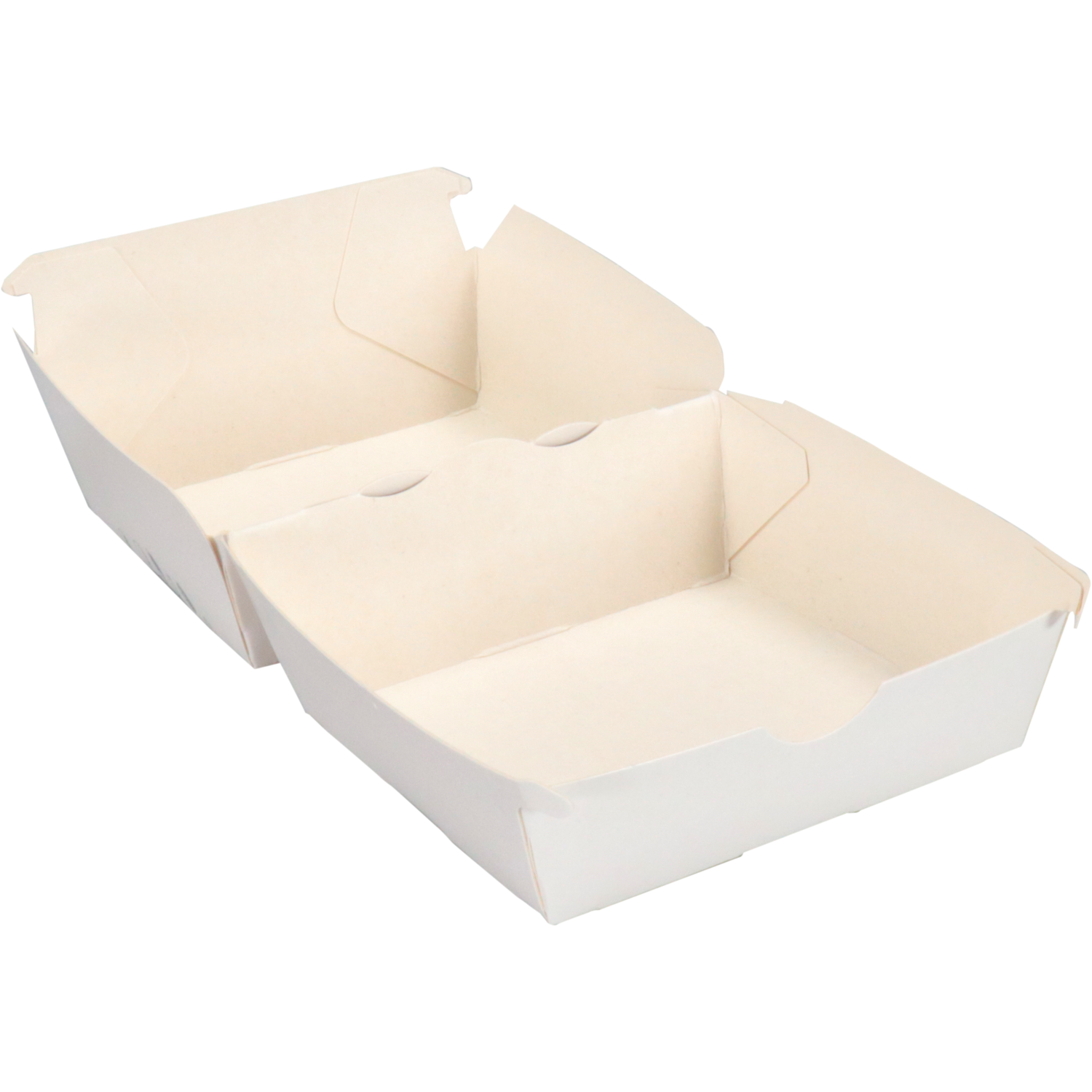 Bak, Karton + kleicoating, TASTY, hamburgerbak, 90x90x70mm, wit