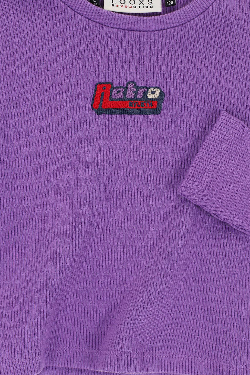 LOOXS longsleeve paars rib gebreid
