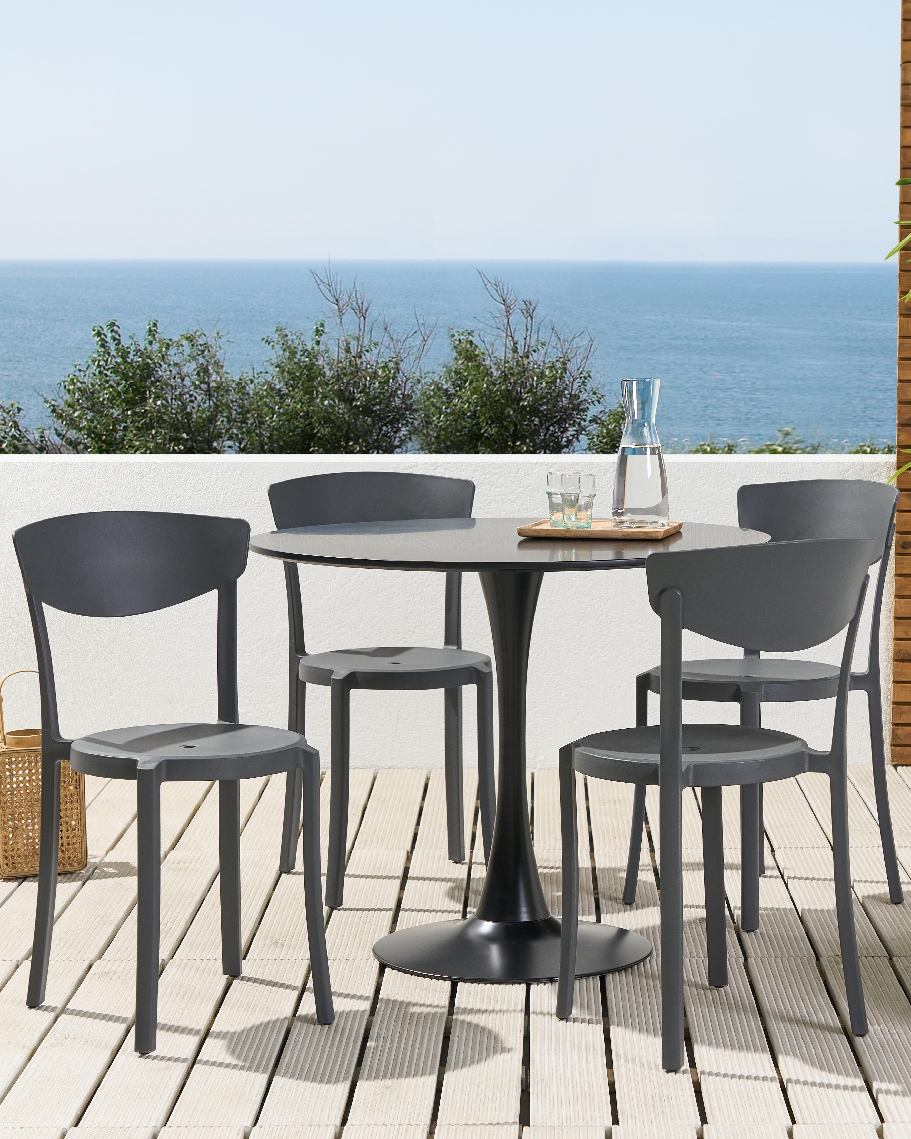 Set van 4 tuinstoelen VIESTE Donkergrijs